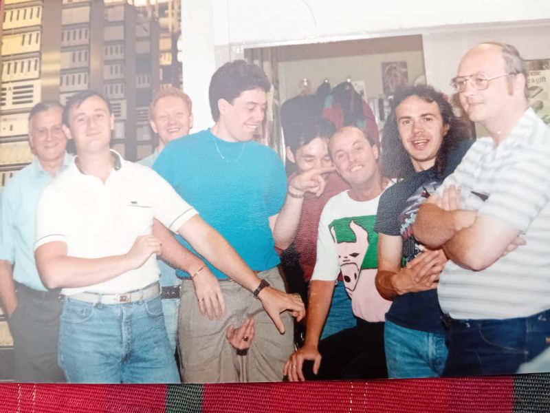 L-R Derek White, Colin Woodbridge, Ian Pritchard, Gareth Robinson, Paul Stott, Karl Highcock, Damien O'mara and Keith Sefton